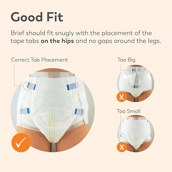 Tranquility Premium ATN Disposable Briefs with Tabs, Overnight Protection Superabsorbent Core for Leak-Free and Full-Fit Comfort, Small 10ct Bag
