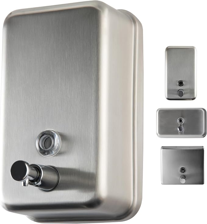 Commercial Soap Dispenser Wall Mount, 304 Stainless Steel & Solid Brass Pump Core, Industrial Grade Hand Soap Dispenser with Corrosion-Proof Lining for Bathrooms & Kitchens, 37oz/1100ml ADA Compliant