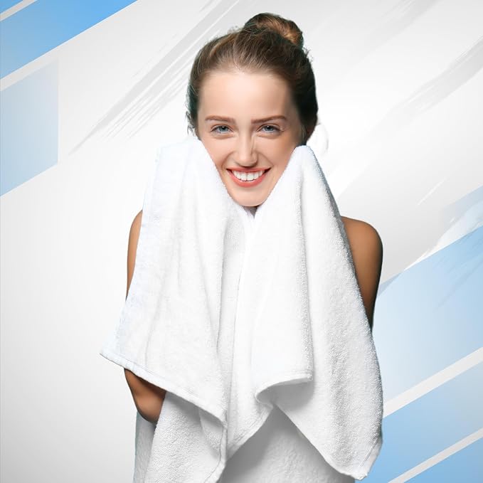 Infinitee Xclusives 100% Cotton Bath Towel Set – 8 Piece Bathroom Towel Set | (2 Bath Towels, 2 Hand Towels, 4 Washcloths) – Soft & Absorbent Towels for Bathroom - Gym, Shower, Spa & Hotel Use