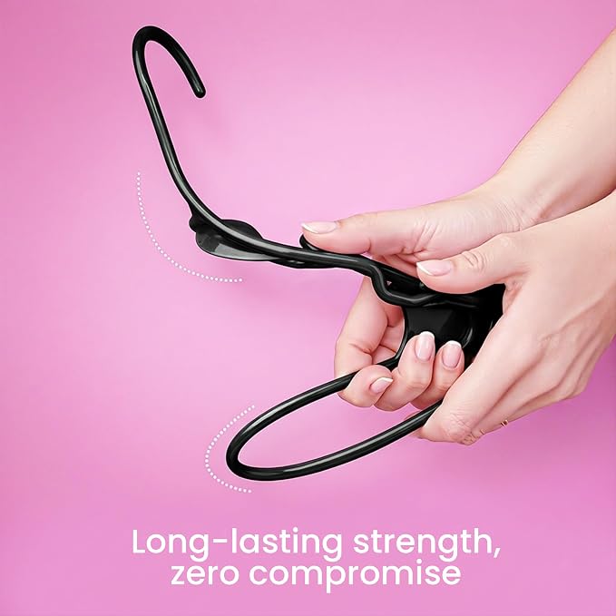 Utopia Home Plastic Hangers 30 Pack – Space Saving Clothes Hanger Black | Durable & strong | Closet organizer & storage | Ideal for apartments, dorms & stocking stuffers