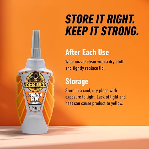 Gorilla Glue Micro Precise Clear Glue, 5 Gram (Pack of 2) - Crystal Clear, All Purpose, and Water Resistant