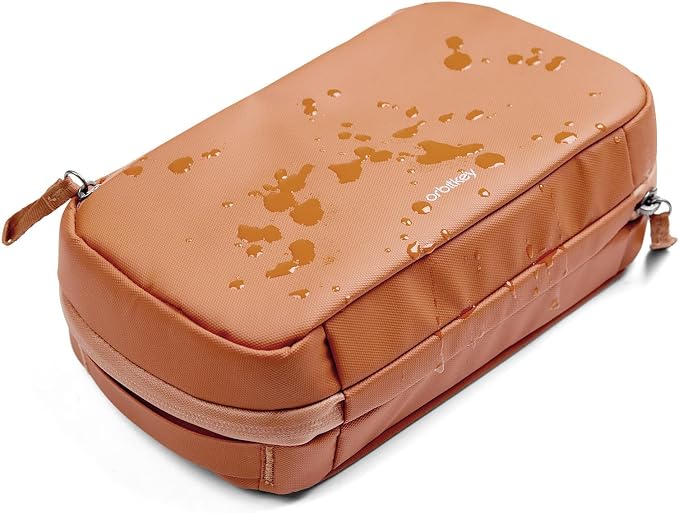 orbitkey 2-in-1 Tech Accessory Pouch with Detachable Slim Sleeve – Travel Electronics Organizer for Cables, Chargers, Earbuds, Power Bank – Compact Gadget Bag & Portable Tech Storage Case (Rose)