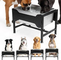 YUEPET Outdoor Elevated Dog Water Bowl, 4 Gallon Bowl for Large Dogs | 4 Gallon Stainless Steel Bowl, 4 Heights, Raised Stand, Food and Water Use, Easy Assembly, Raised Drinking Height, Large Dogs