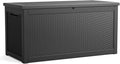 DRATO 320 Gallon Deck Boxes Outdoor Waterproof, Lockable Outdoor Storage Box for Patio Furniture Pool Supplies Garden Tools, Weatherproof Resin Storage Box for Backyard (Black, 320 Gallon)