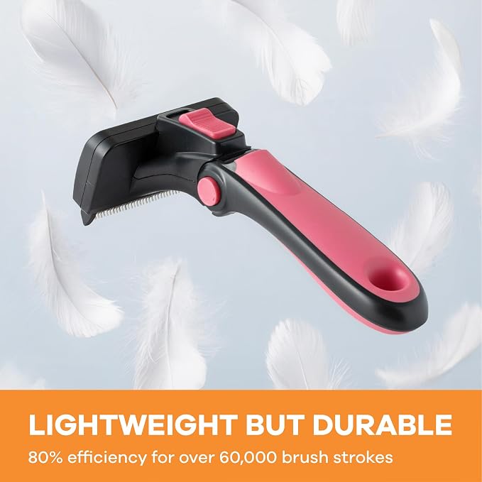Deshedding Dog Brush for Long Hair (Medium,Pink) – Gentle Deshedding tool for Dogs & Cats – Reduces shedding, without damaging topcoat. Removes Loose Fur & Dead Undercoat.