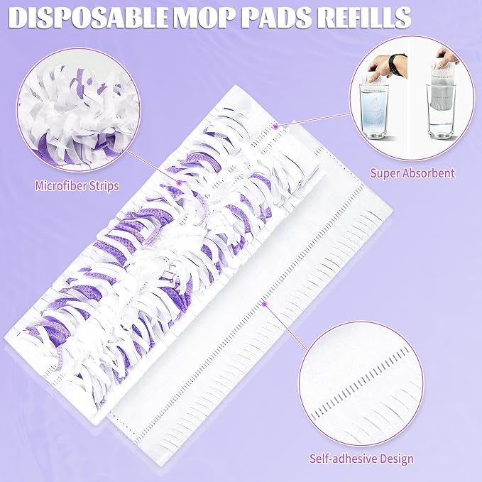 80 Pack Disposable Pads Compatible with Swiffer Power Mop Pads Replacement for Swiffer Power Mop Refills, Multi-Surface &Wood Floor Cleaning