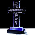 Movdyka Thank You Gifts for Women Men - Crystal Cross-Shaped Plaque with Light Base - Appreciation Inspirational Gift for Boss, Coworker, Teacher, Mentor, Mom, Friend, Doctor Grateful Present Ideas