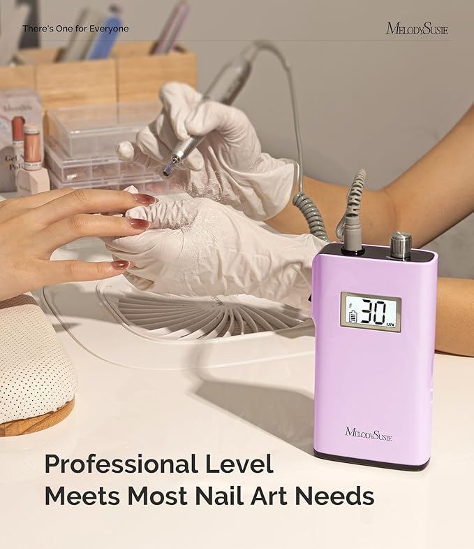 MelodySusie Entry-Level Clip-On Rechargeable Nail Drill, Scamander(SC320H) 30000RPM Popular Classic E-File with LCD Display for Manicure Shaping & Gel Removal, Perfect for Nail Art Training & Home Use