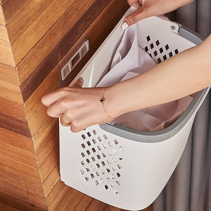 2 Tier Rolling Laundry Basket Cart Removable Laundry Basket with Wheels Household Storage Baskets for Home Kitchens Bathrooms Bedrooms Laundry Rooms Dorms (White)