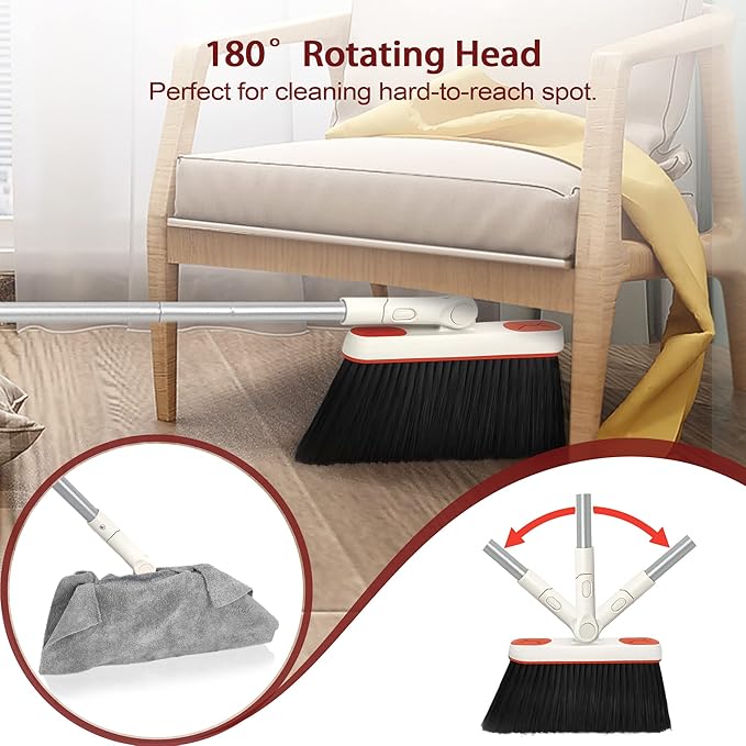 JEHONN Broom and Dustpan for Home, Kitchen