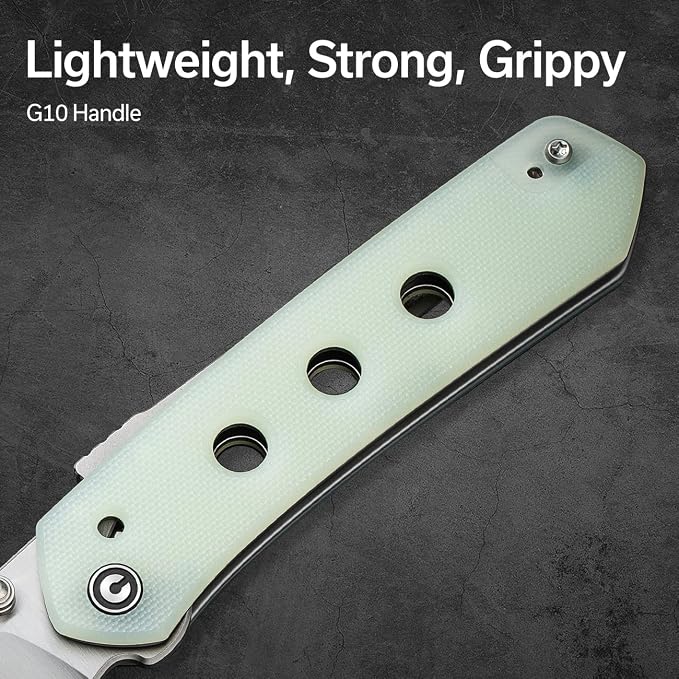 CIVIVI Vision FG Pocket Knife, 3.54" Nitro-V Reverse Tanto Blade C22036-2 | Superlock Folding Knife with G10 Handle, Reversible Ambidextrous Clip for EDC Camping Hiking