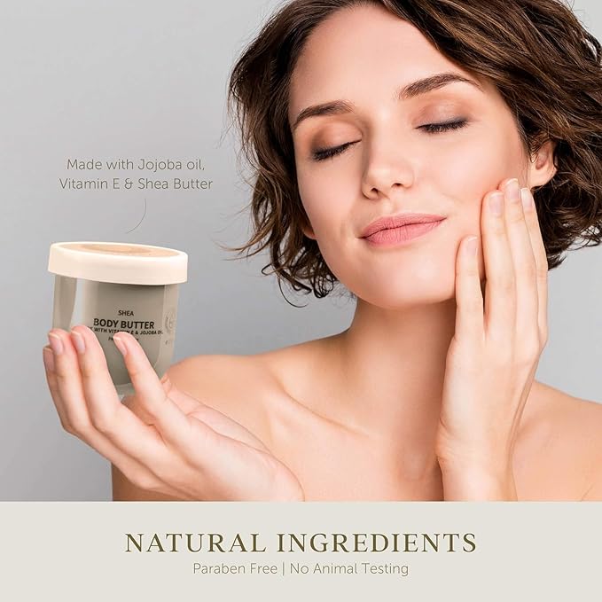 Body Butter for Women Gift Set – 6 Whipped Body Creams W Shea Butter, Jojoba Oil & Vitamin E, Deep Moisturizing Body Lotion Collection, Coconut, Aloe, Olive, Shea, Lavender Jasmine, Almond Milk Honey
