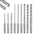 GEINXURN 9PCS 5/32" x 4" to 1/2" x 6" Double Thread Rotary Hammer Drill Bits Set, Masonry Drill Bits Tool Set Carbide Tipped, Drilling in Brick, Stone and Concrete, Cement Walls