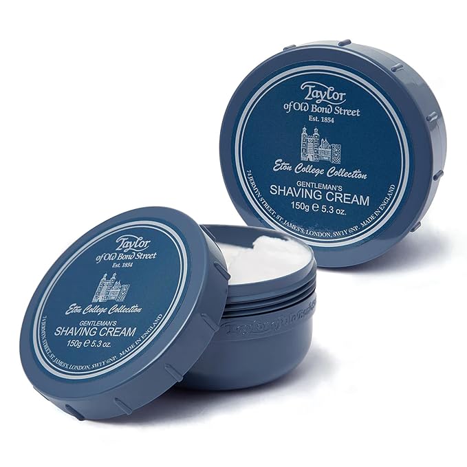 Taylor of Old Bond Street Eton College Fragrance Shaving Cream Bowl 150g (2-Pack) – Rich Lather for Traditional Shaving