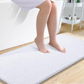 OLANLY Bathroom Runner Rugs 47x24, Extra Soft Absorbent Chenille Bath Rugs, Rubber Backing Quick Dry, Machine Washable Long Bath Mats for Bathroom Floor, Tub and Shower, Home Decor Accessories, White