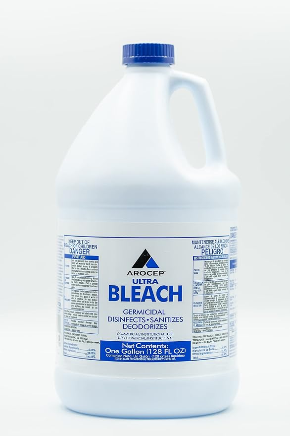 Arocep AR110001 Germicidal Ultra Bleach, 128 Fluid Ounce, 6/Carton, Clear
