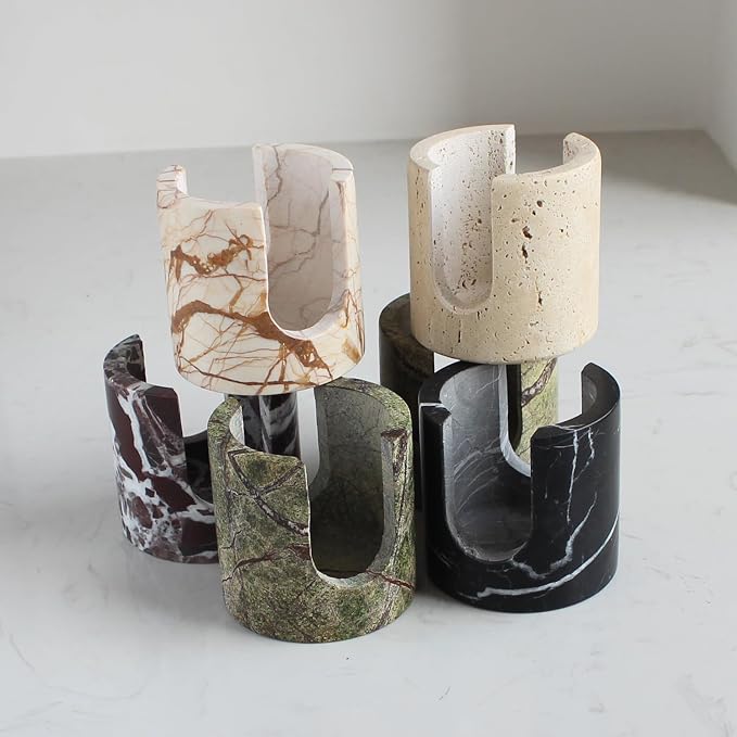 Nawgnail Natural Marble Travertine Sponge Holder for Kitchen Counter, Drying Rack, Sponge Caddy for Sink Organizer - Green Rainforest Marble