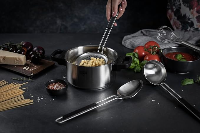 Kuhn Rikon Essential Ladle – Stainless Steel Bowl with Comfortable Handle for Serving Soups, Stews & Sauces