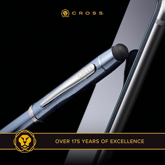 Cross Tech3+ Dark Blue PVD Multifunction Pen - Multifunctional Pen & Pencil for Versatile Use - Multiple Writing Tips - 2-Way Rotation Mechanism - Built-In Stylus - Corporate Gifts - Black Ink