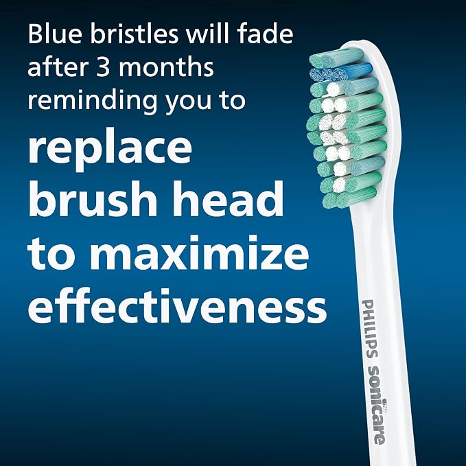Philips Sonicare Genuine E-Series Replacement Toothbrush Heads, 2 Brush Heads, White, HX7022/66