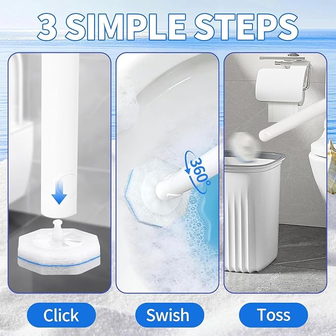100 Count Toilet Bowl Wand Refills for Clorox, Disposable Toilet Brush Compatible with Clorox Toilet Bowl Wand Cleaning System, Upgrade Toilet Bowl Cleaner Refill Pads for Closestool Cleaning