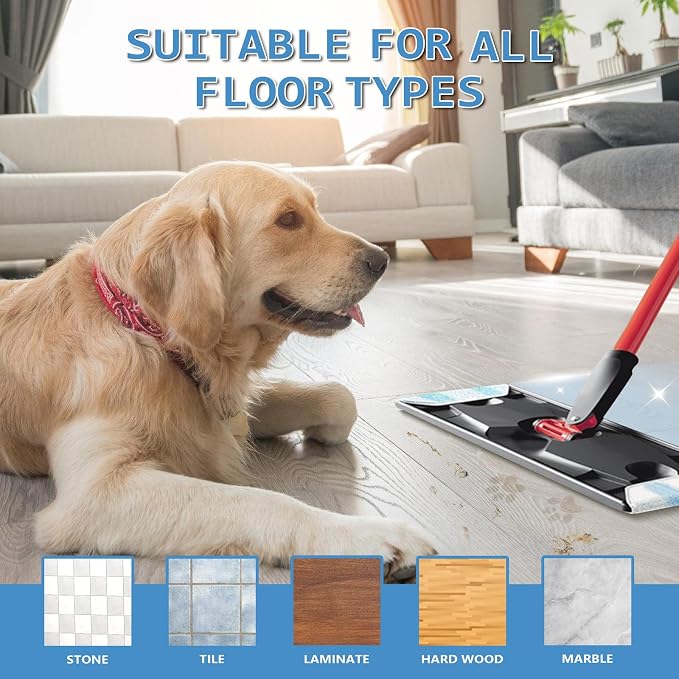 Pure Realm 6 Pack Mop Replacement Pads for Ocedar H2prO Flat Mop System, Washable and Reusable Handle Pads Refills for Floor Cleaning