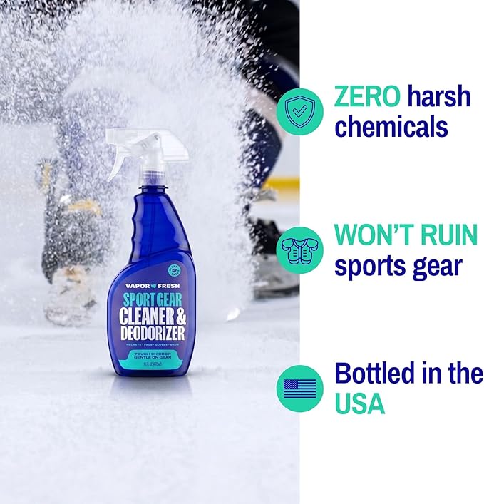 Vapor Fresh Sports Cleaner and Deodorizer - For Boxing Gloves, Sports Pads, Helmets, Gym Bags, Gym Equipment and More - Naturally Powered By Plants, 16 Fl Oz (12-Pack)