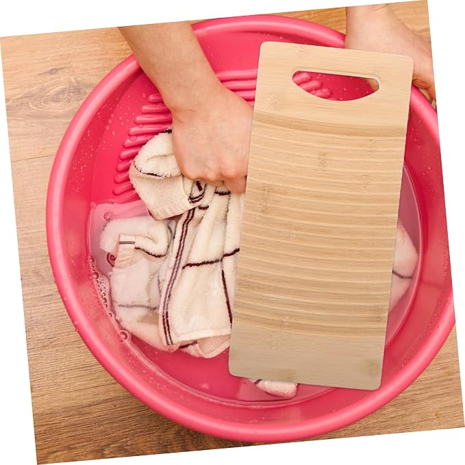 Laundry Board for Boys and Girls Bamboo Wash Board for Hand Washing Cloths at Home