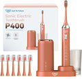 JTF Sonic Electric Toothbrush with UV Sanitizing & Drying: 5 Modes for Effective Yet Gentle Cleaning – with 6 Brush Heads, Rinse Cup, Wireless Charging Base, Rechargeable for Daily Care, Home & Travel