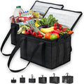 NZ home Insulated Food Bag, Portable Cooler Tote (Large, Black, 2 Pack) | Thermal bag, For cold and hot food, Soft sided cooler, Heavy duty 6-layered tote, Grocery shopping, Beach or travel bag