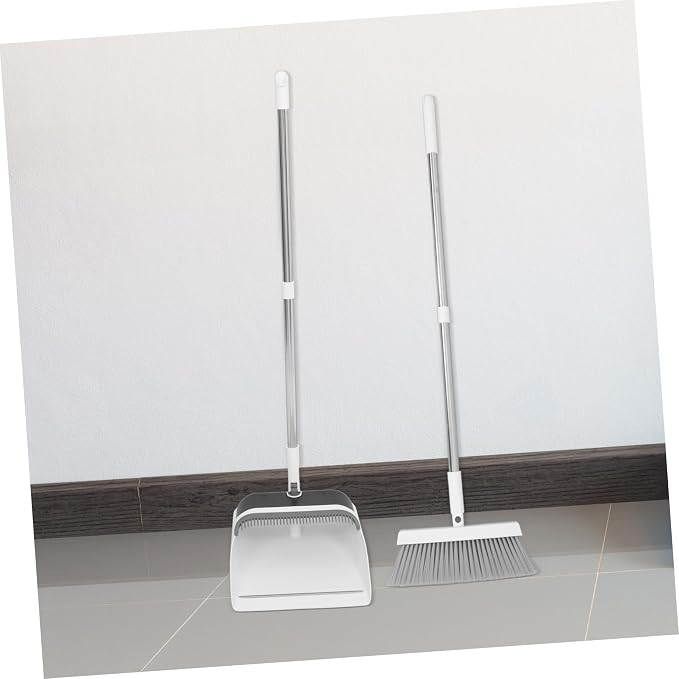 1set Ergonomic Broom and Dustpan Set Soft Bristle Household Cleaning Tools for Home Office Indoor and Outdoor Use Compact and Convenient Dustpan Kit