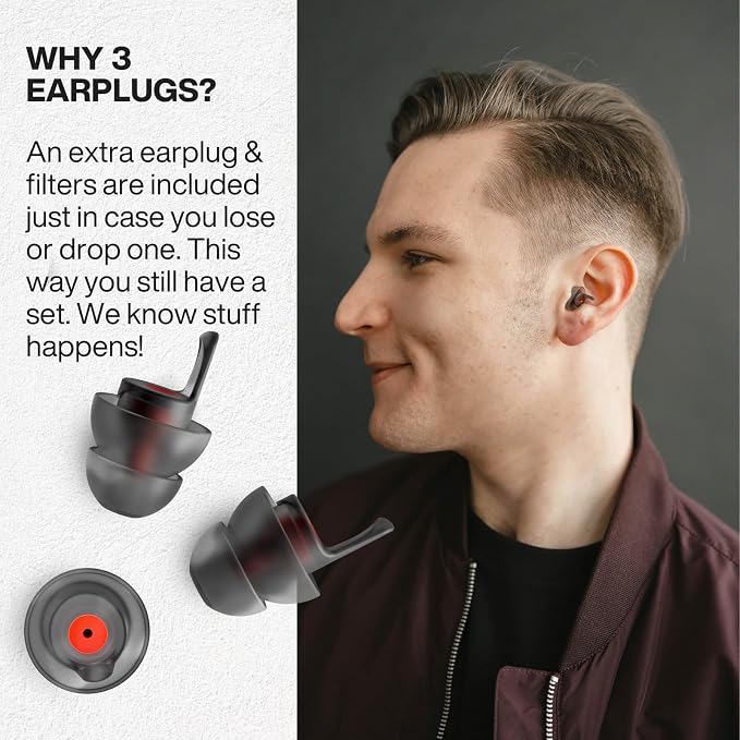 EARPEACE Moto - Reusable Motorcycle EarPlugs - Motorcycle Ear Plugs Wind Noise Protection - Comfortable Ear Plugs for Riding with High Fidelity Filter Noise Canceling Up to 26dB
