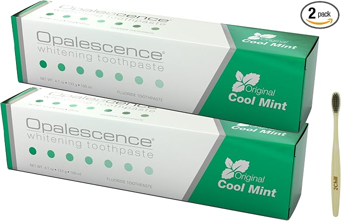 Opalescence Whitening Toothpaste Original 4.7oz - Mint - 2 Pack - 5166-2T | Dentist-Developed Oral Care Whitening Fluoride Toothpaste for Daily Use, Surface Stain Removal & Helps Strengthen Enamel