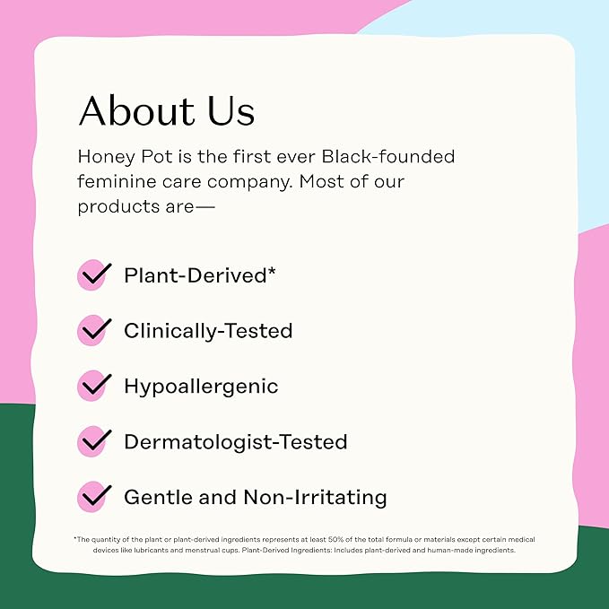 The Honey Pot Company - Feminine Wipes - Sensitive w/Rosewater Feminine Hygiene Wipes - pH Balancing, Herbal Infused Plant-Based Feminine Care for Sensitive Skin - Cleansing Wipes for Women - 30ct