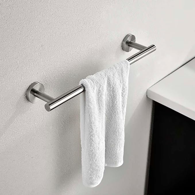 9 Inches Brushed Nickel Towel Bar Bathroom Hardware 304 Stainless Steel Wall Mounted Kitchen Towel Holder Cloths Hanger
