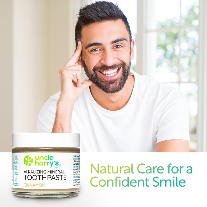 Uncle Harry's Cinnamon Remineralizing Toothpaste | Natural Whitening Tooth Paste Freshens Breath & Promotes Enamel | Vegan Fluoride Free Toothpaste
