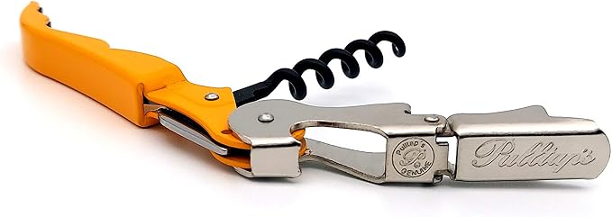 Pulltap's Genuine Classic 500 Waiter's Corkscrew – Double-Hinged Wine Key with Hinged Foil Cutter – Patented Design – Made in Spain – Yellow (Amarillo)