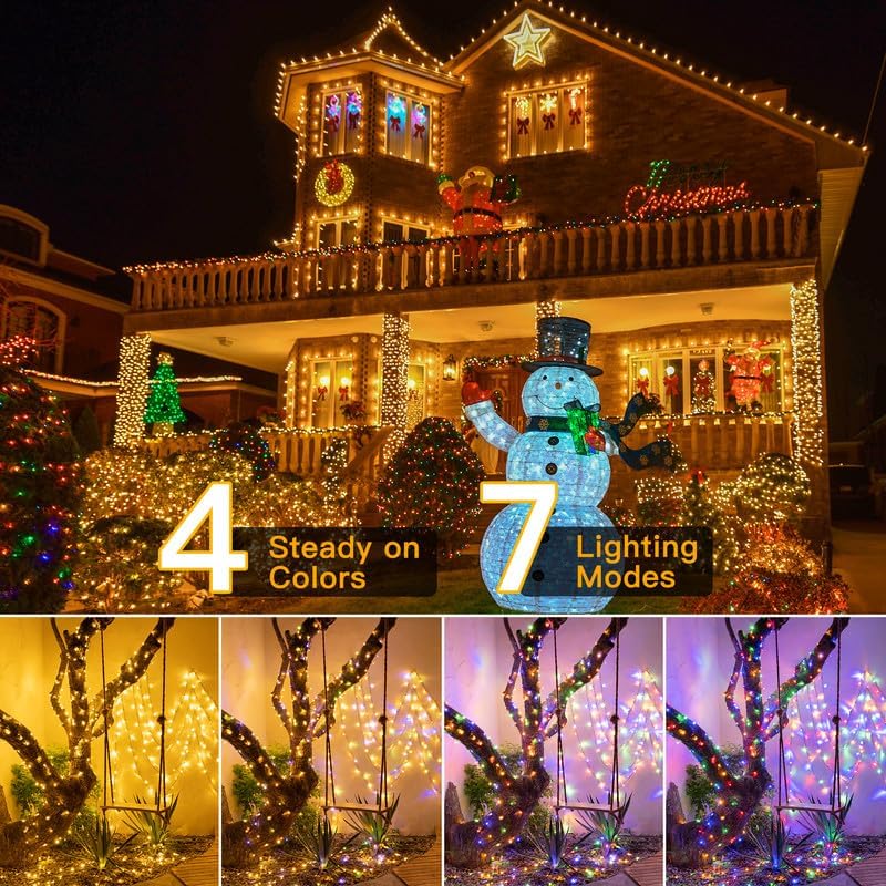 Ollny 210FT 640LED Color Changing Christmas Lights with Remote, 11 Modes