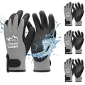 toolant 100% Waterproof Winter Work Gloves, Thermal Insulation with Grip | Touchscreen, Freezer Work for Men and Women, Cold Weather Work & Outdoor Tasks, 3 Pairs, Grey, Medium