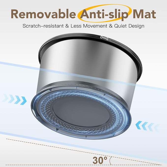 4.5L Stainless Steel Dog Water Bowl, No Spill Water Bowl for Dogs | Large Capacity, Slow Drinking Feeder, Splash Proof, with Anti-Slip Mat, Dishwasher Safe, Sturdy, Suitable for Mess Drinkers