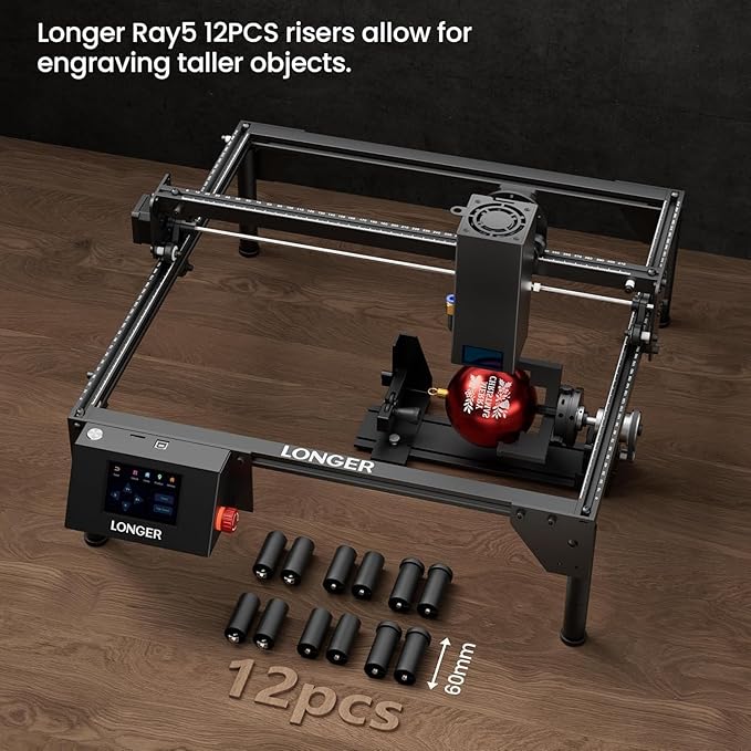 Longer Ray5 20W Laser Engraver with Air Assist Kit 3-in-1 Rotary Roller Kit DIY CNC Laser Cutter Tool for Metal Glass Wood,Engraving Area 400 * 365mm