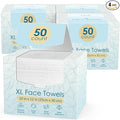 Fygrip 4 Pack of 50 count XL Disposable Face Towels 10” x 12”, 100% Viscose Fibre, Soft & Skin Friendly Face Towelettes Disposable, Facial Tissue Wipes for Women Cleansing