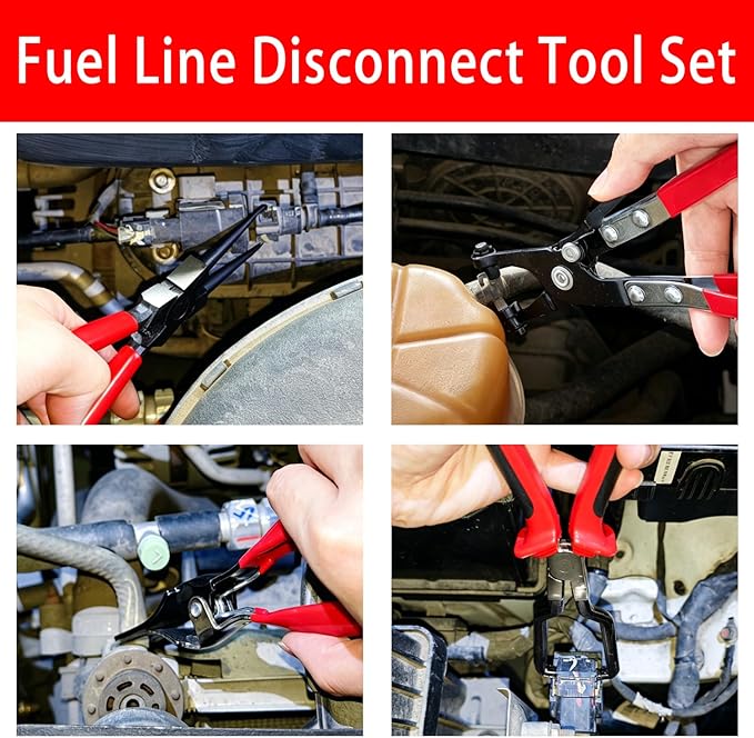 12PCS Auto Fuel Line Disconnect Tool & Electrical Disconnect Pliers Set, Trim Removal Tool & Automotive Electrical Terminal Connector Separator Removal Tool Kit, Automotive Repair Tool Kit