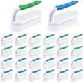 Lallisa Scrub Brush for Cleaning with Handle Comfortable to Grip Heavy-Duty Flexible Stiff Bristles Scrubber Brushes Bulk for Shower Bathroom Carpet Kitchen Floor Tiles(Green Blue,24 Pcs)