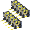 NineLeaf 10 Pack Compatible for Dymo 18056 Black on Yellow Heat Shrink Tube Labels 1/2 inch 12mm Industrial Label Tapes for Wires and Cables for Rhino 4200 5200 5000 6000 3M Label Maker