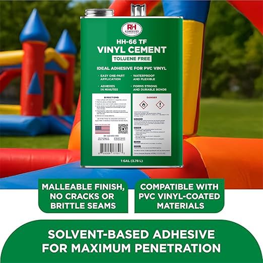 HH-66 Toluene Free Vinyl Cement 1 Gal - Vinyl Adhesive, Cement Glue, Industrial Contact Cement for PVC & Vinyl Repair - Waterproof Flexible Vinyl Glue for Tarps, Pools, Inflatables – RH Adhesives