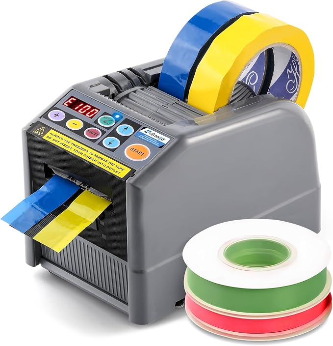 Automatic Tape Dispenser, Electric Ribbon Cutting Machine | Upgraded Silicone Wheel for 6-60mm Width Tape/Ribbon, Max. Cutting Length 999mm, 110V, Unsuitable for Elastic Ribbons
