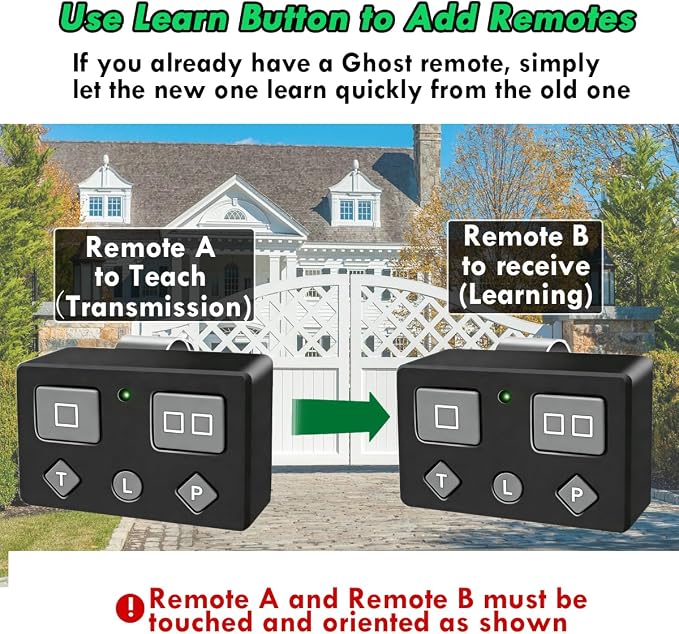AXP1 AXS1 AXR1 Gate Opener Remote Transmitter, 5-Button, 3-Button Remote Transmitter for Automatic Gate Openers, Partymode, for Gh ost Opener Systems (Black, AXP1 6PCS)
