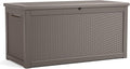 DRATO 320 Gallon Deck Boxes Outdoor Waterproof, Lockable Outdoor Storage Box for Patio Furniture Pool Supplies Garden Tools, Weatherproof Resin Storage Box for Backyard (Grey, 320 Gallon)
