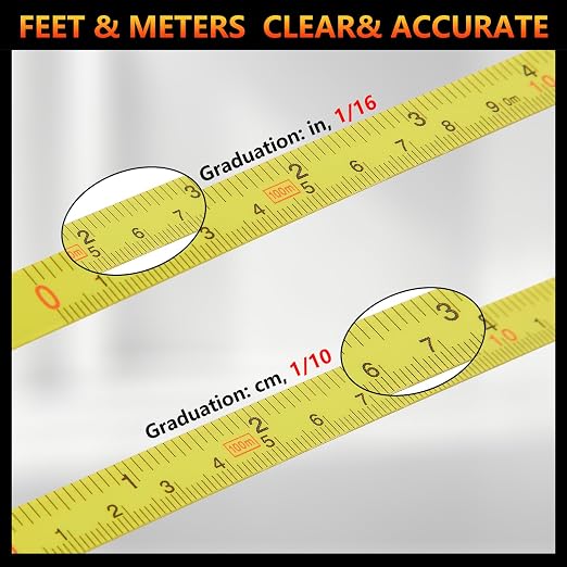 1 Pcs 328ft/100m Open Reel Steel Long Tape Measure, Heavy Duty 1/2" Nylon-Coated Blade with Dual Inch & Metric Scale, Tape Measure for Construction, Surveying, Concrete Work, Orange